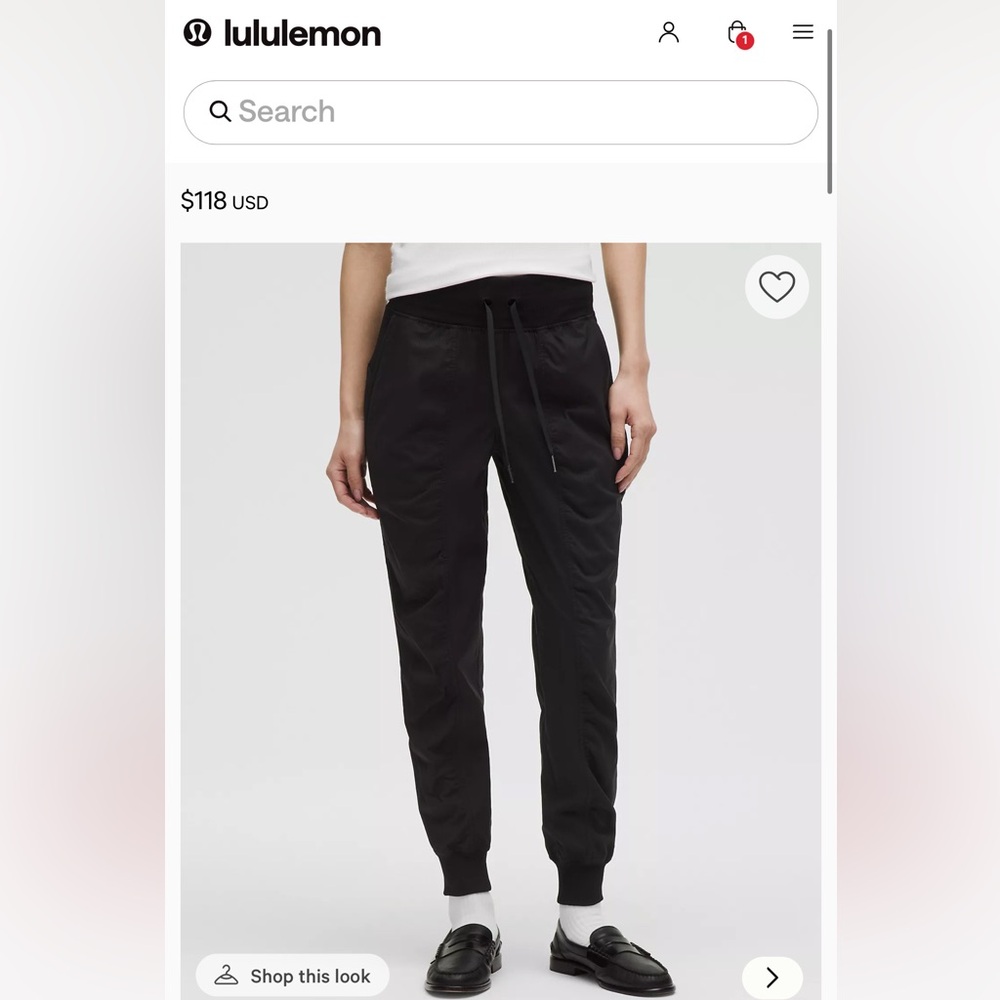 lululemon black dance studio jogger